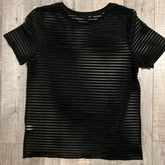 Trouve Sheer Striped Top - Picture 7 of 7